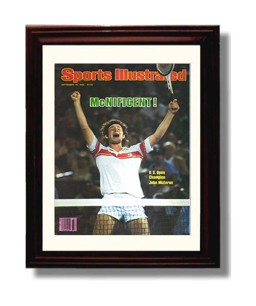 John McEnroe - 1980 SI US Open Champion Tennis Wall Art 8x10 Beveled Frame wall art print – Tennis Wall Art decor
