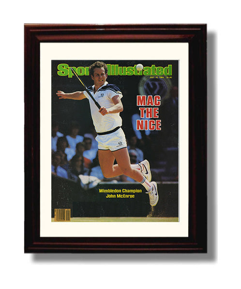 John McEnroe - 1984 SI Wimbledon Champion Tennis Wall Art 8x10 Beveled Frame wall art print – Tennis Wall Art decor