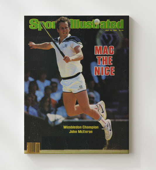 John McEnroe - 1984 SI Wimbledon Champion Vintage Tennis Wall Art - 8x10 Beveled Frame