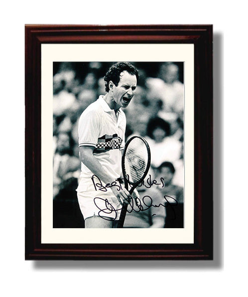 John McEnroe - Intense Expression Vintage Tennis Wall Art - 8x10 Beveled Frame