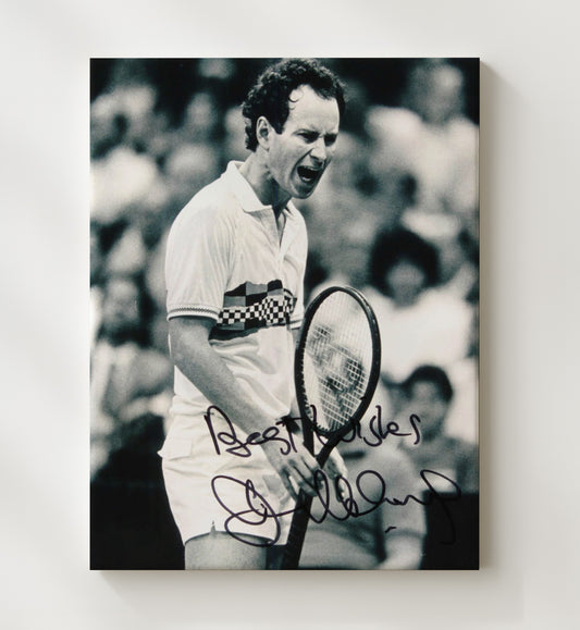 John McEnroe - Intense Expression Vintage Tennis Wall Art - 8x10 Beveled Frame
