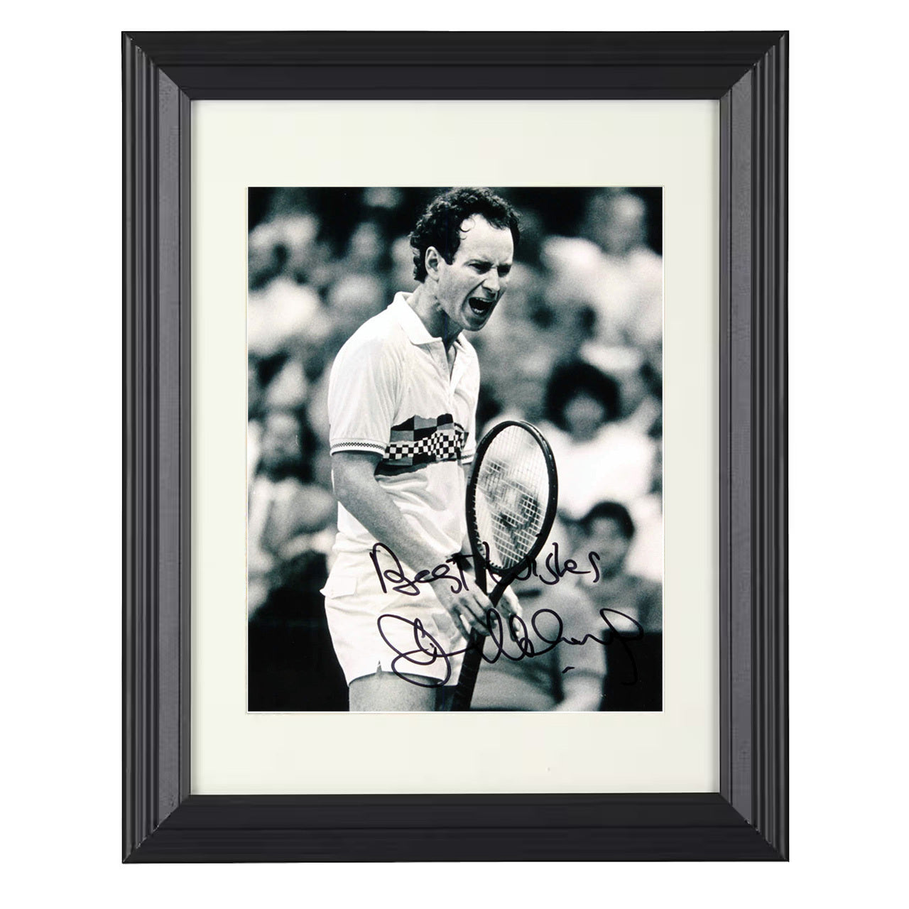 John McEnroe – Intense Expression 8x10 matted black framed tennis wall art