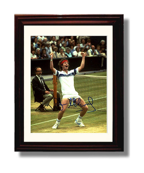 John McEnroe - Wimbledon Celebration Pose Tennis Wall Art 8x10 Beveled Frame wall art print – Tennis Wall Art decor