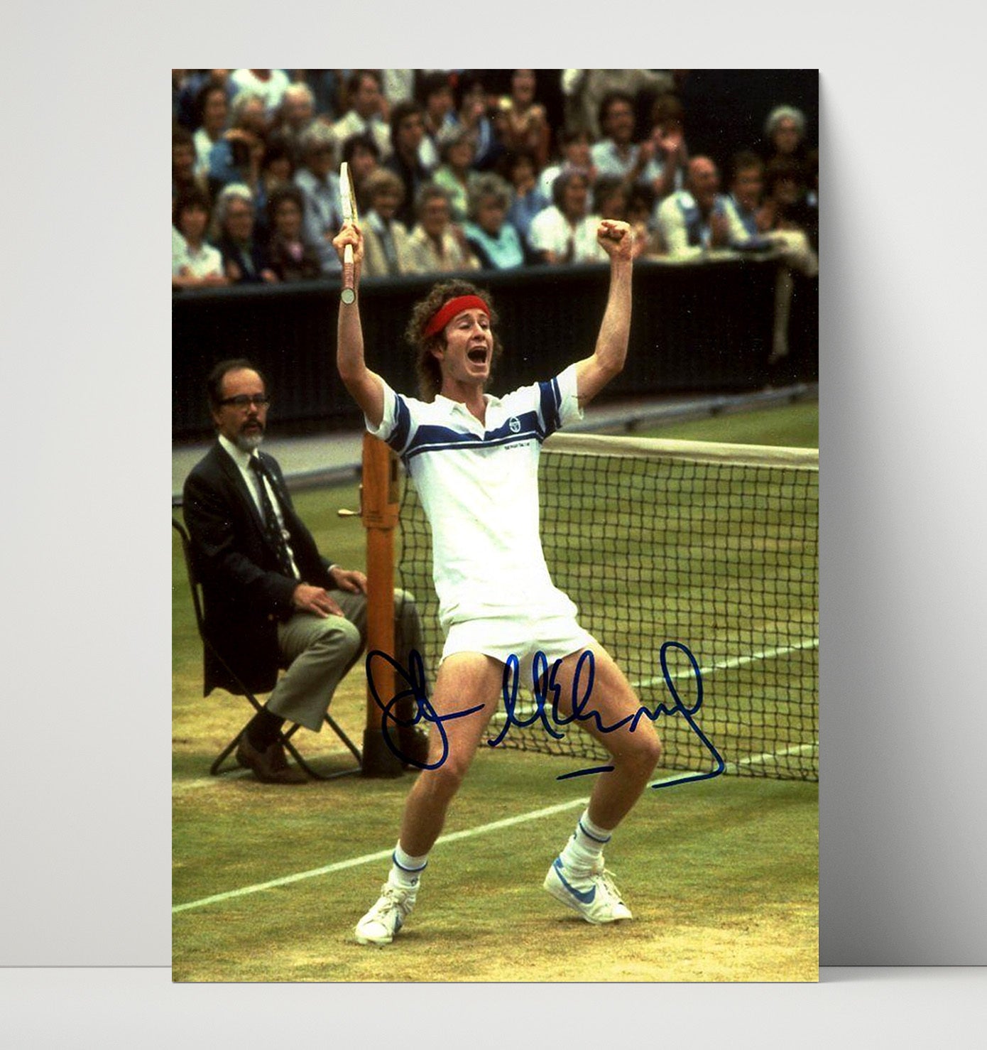 John McEnroe - Wimbledon Celebration Pose Vintage Tennis Wall Art - 16x20 Unframed Print