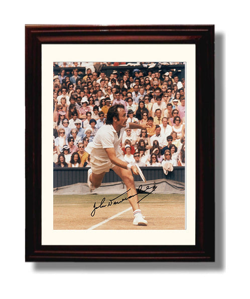 John Newcombe - Wimbledon Action Shot Tennis Wall Art 8x10 Beveled Frame wall art print – Tennis Wall Art decor