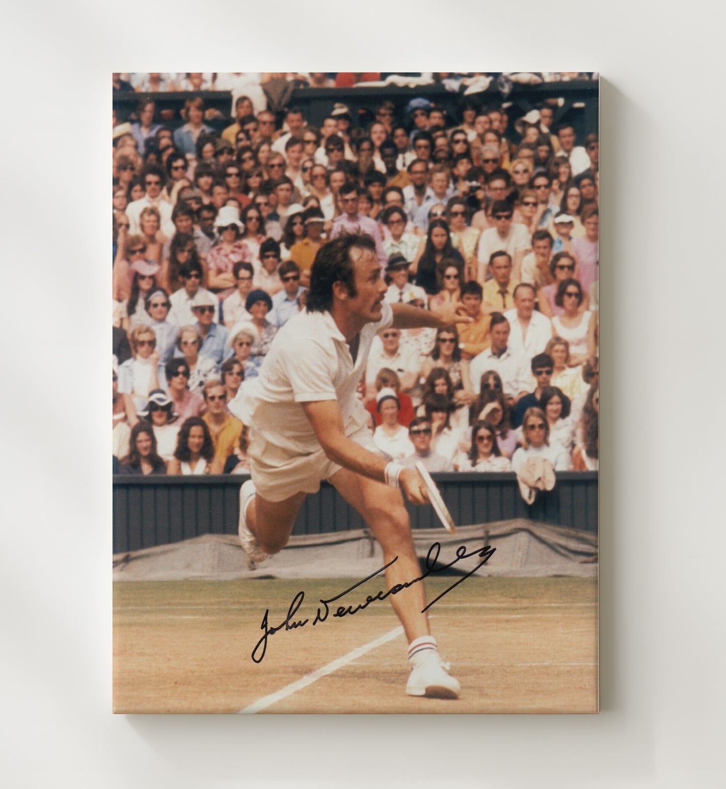 John Newcombe - Wimbledon Action Shot Vintage Tennis Wall Art - 20x24 Canvas