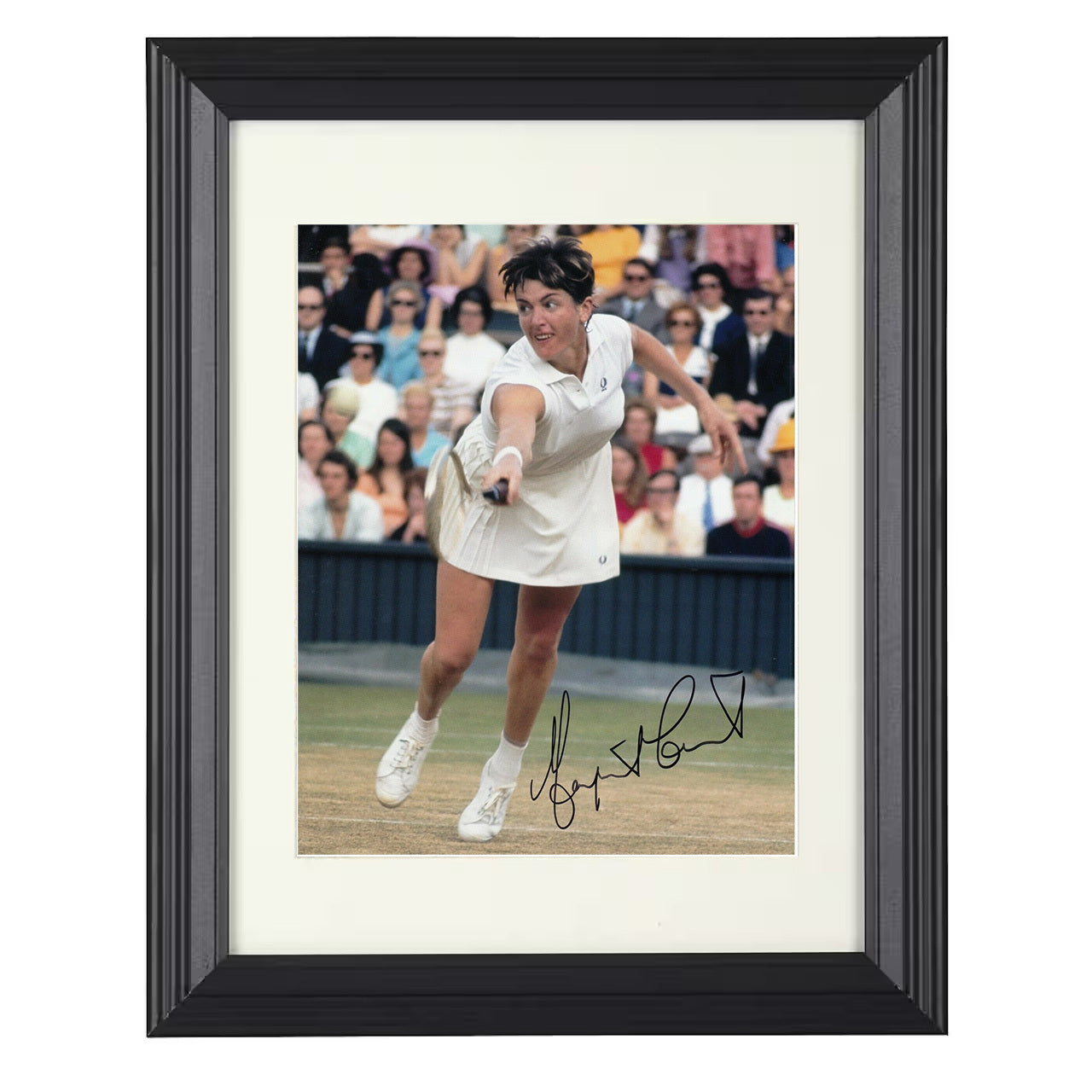 Margaret Court – Wimbledon Forehand Action 8x10 matted black framed tennis wall art