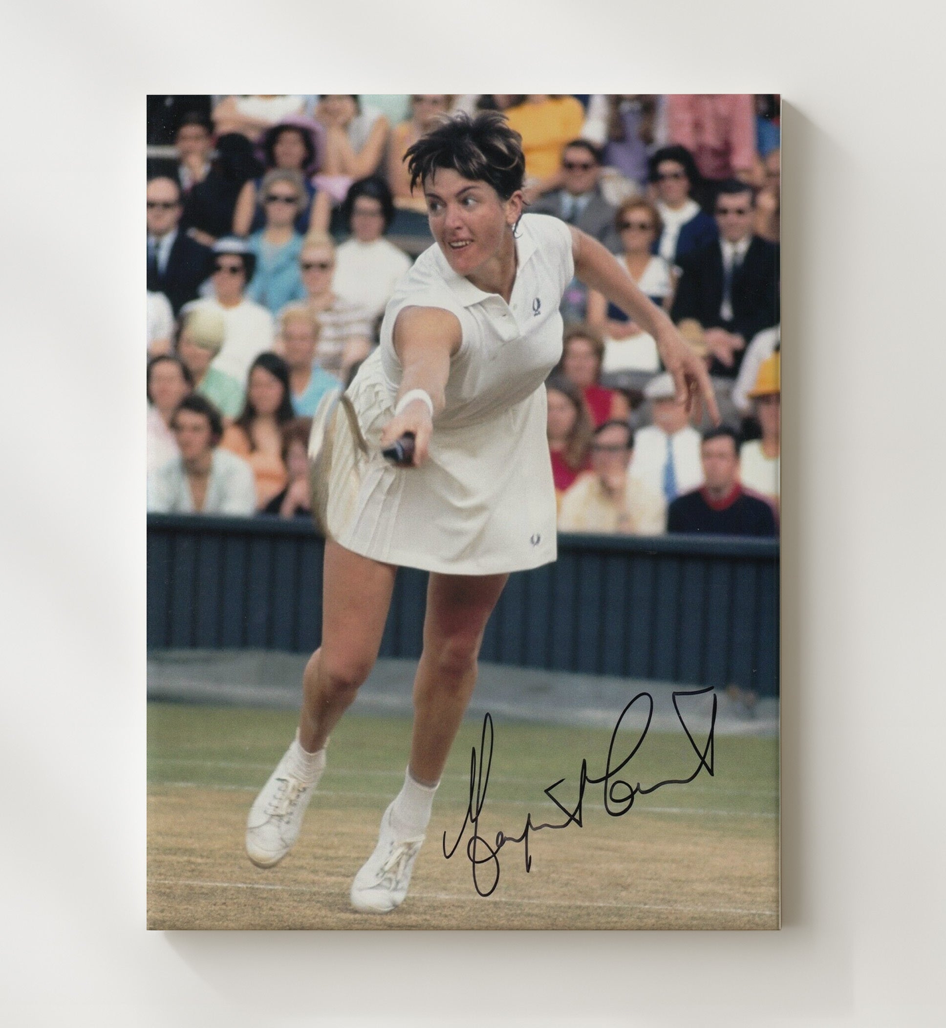 Margaret Court - Wimbledon Forehand Action Tennis Wall Art 20x24 Canvas wall art print – Tennis Wall Art decor