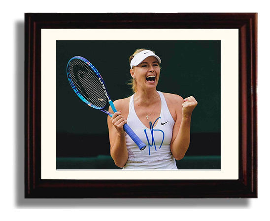 Maria Sharapova - Celebration Fist Pump Tennis Wall Art 8x10 Beveled Frame wall art print – Tennis Wall Art decor