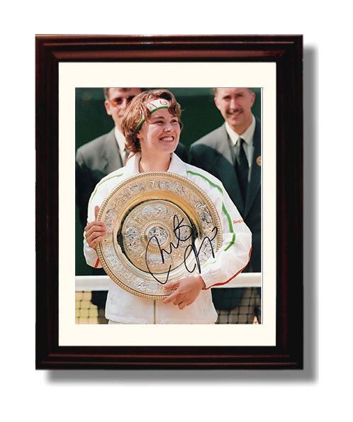 Martina Hingis - Grand Slam Trophy Pose Tennis Wall Art 8x10 Beveled Frame wall art print – Tennis Wall Art decor