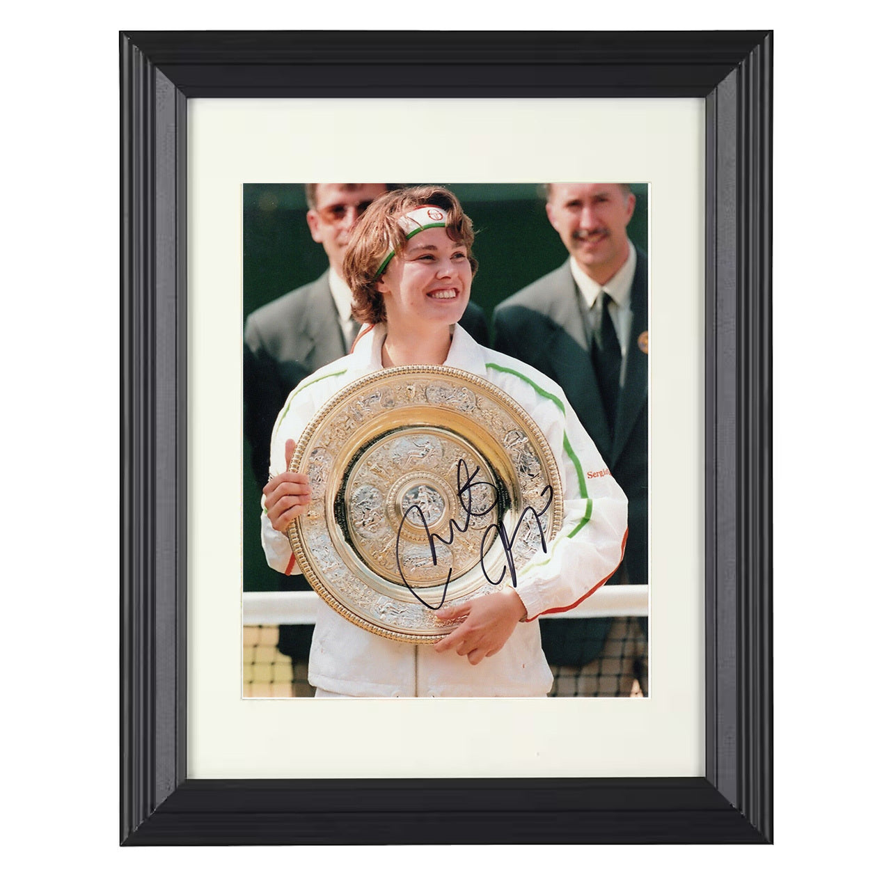 Martina Hingis – Grand Slam Trophy Pose 8x10 matted black framed tennis wall art