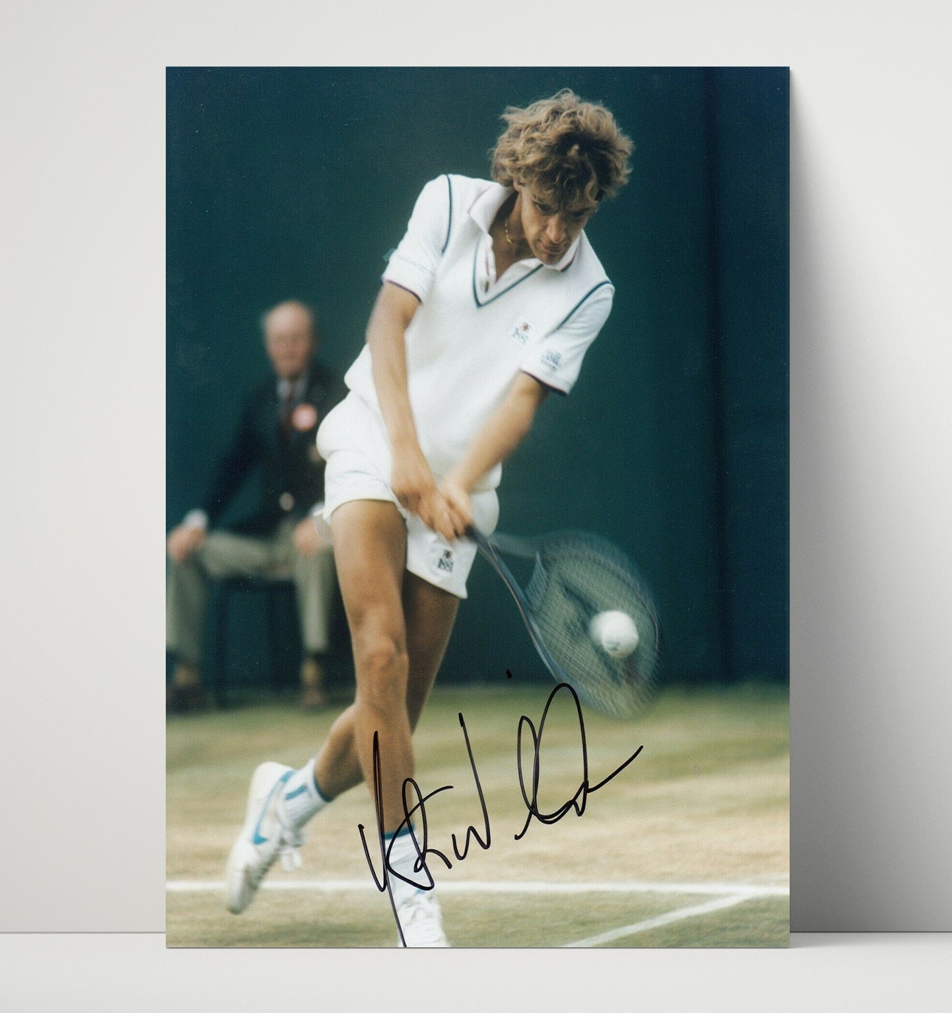 Mats Wilander - Baseline Forehand Drive Tennis Wall Art 16x20 Unframed Print wall art print – Tennis Wall Art decor