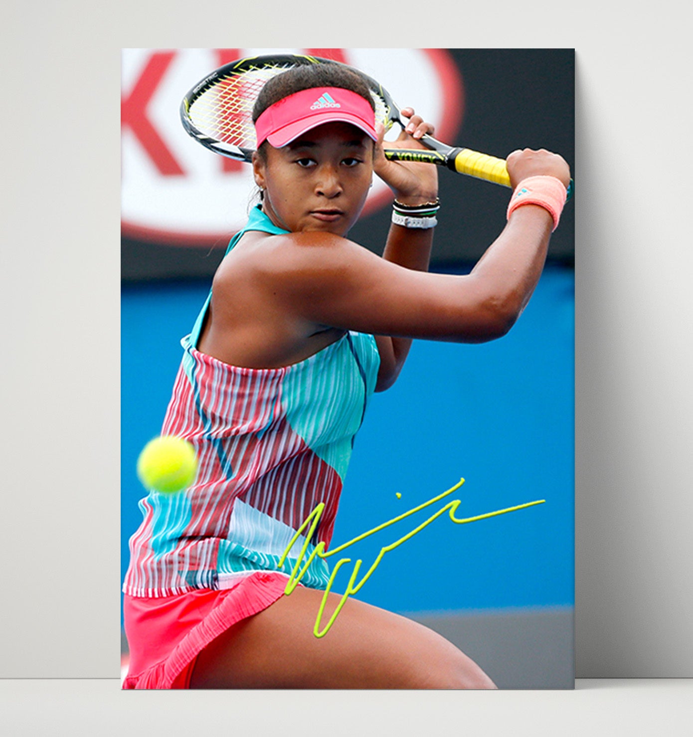Naomi Osaka - Focused Backhand Stance Vintage Tennis Wall Art - 16x20 Unframed Print