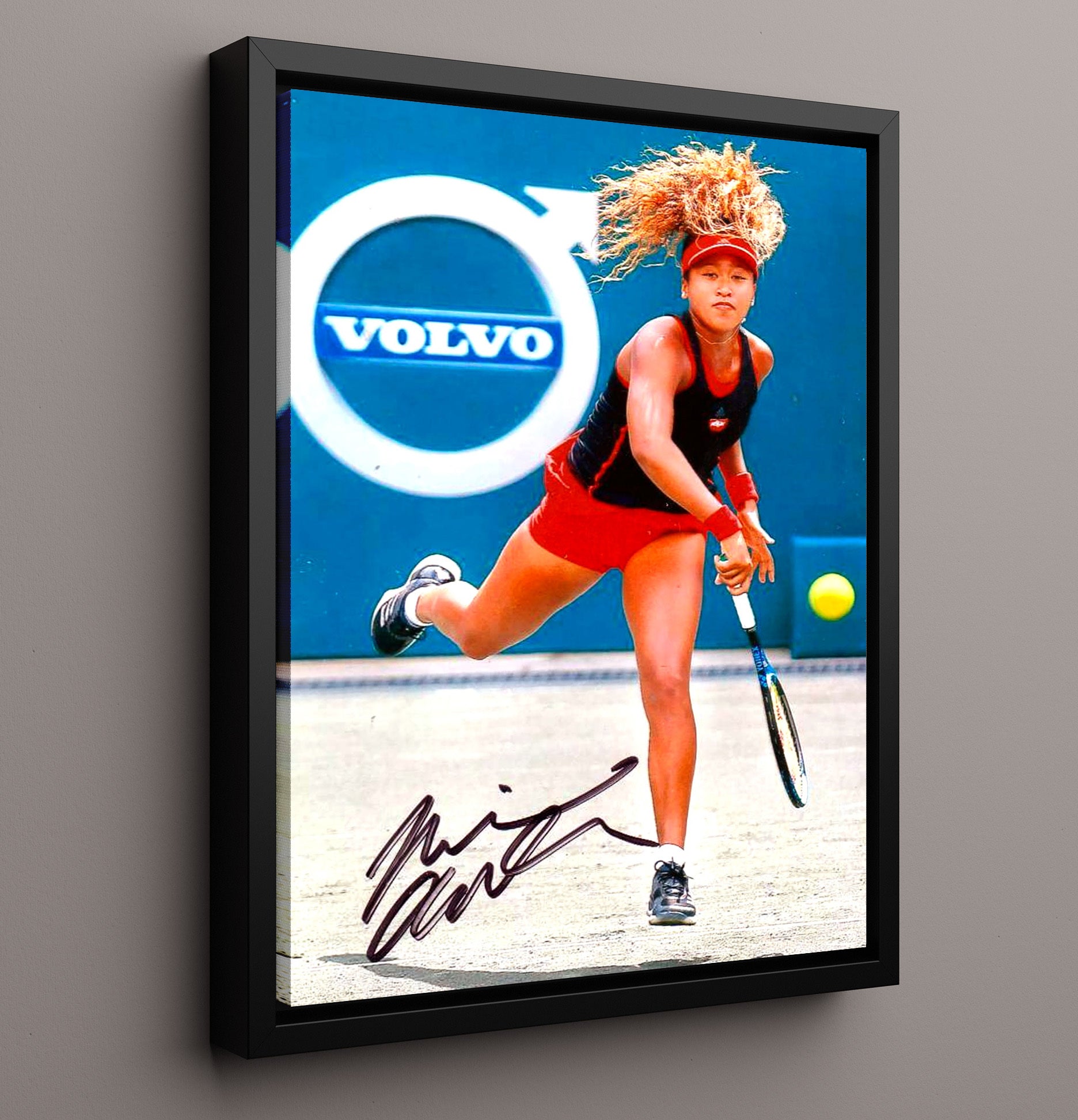 Naomi Osaka - Tournament Serve Motion Tennis Wall Art 16x20 Framed Canvas wall art print – Tennis Wall Art decor