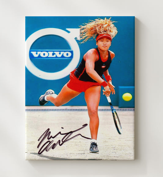 Naomi Osaka - Tournament Serve Motion Vintage Tennis Wall Art - 8x10 Beveled Frame
