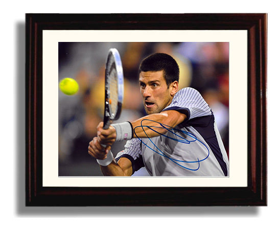Novak Djokovic - Backhand Return Tennis Wall Art 8x10 Beveled Frame wall art print – Tennis Wall Art decor