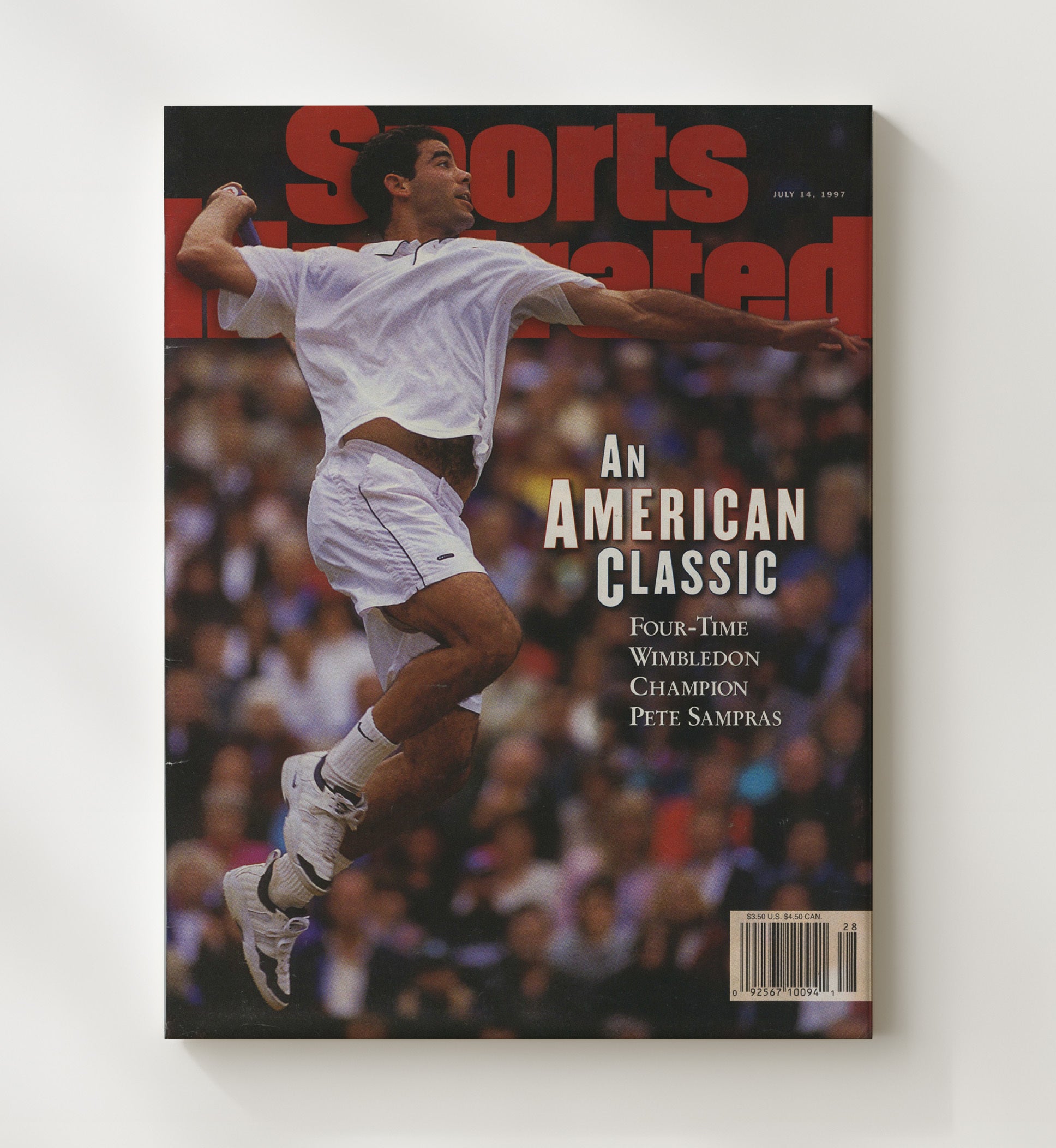 Pete Sampras - 1997 SI Wimbledon Champion Vintage Tennis Wall Art - 20x24 Canvas