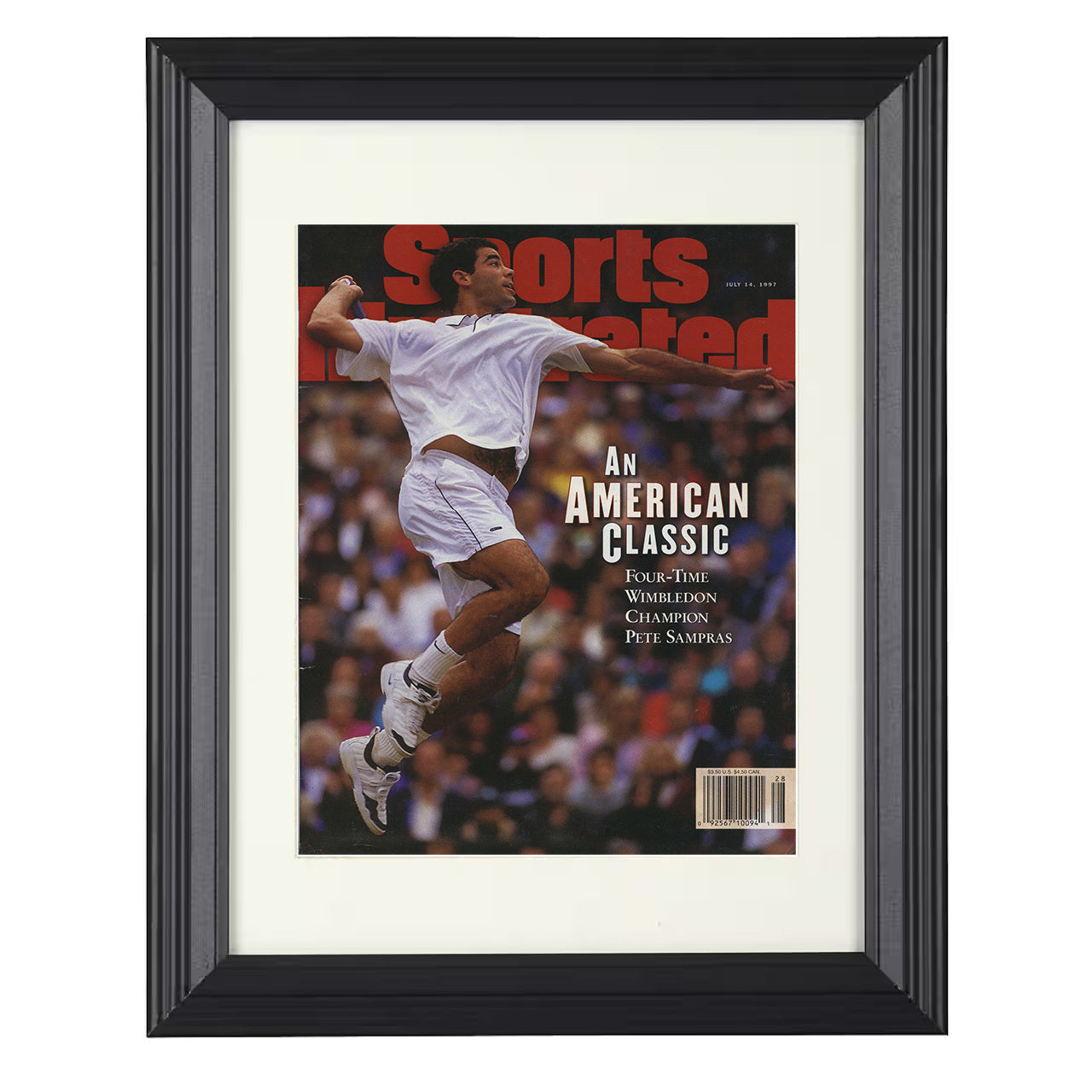 Pete Sampras – Wimbledon Champion 1997 SI 8x10 matted black framed tennis wall art