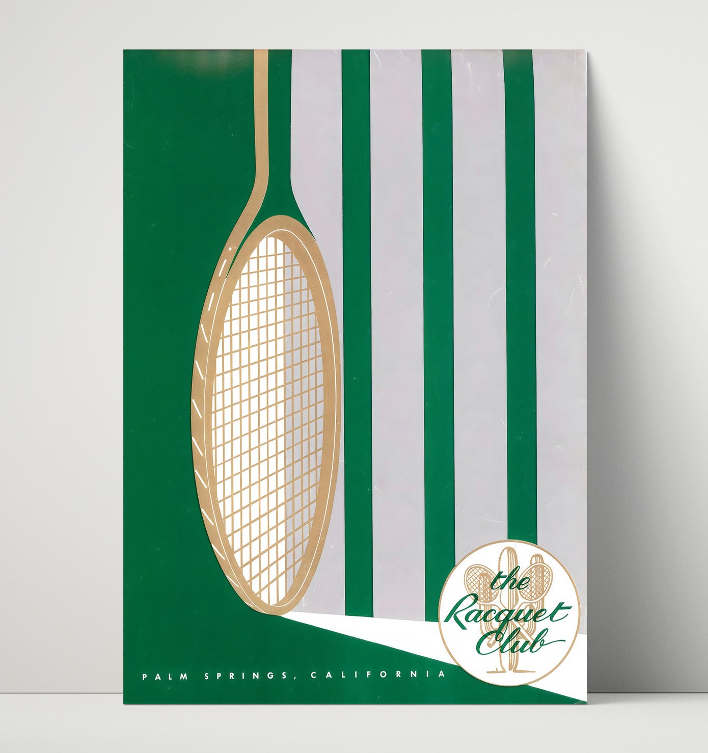 Racquet Club Palm Springs - Desert Stripe Design Vintage Tennis Wall Art - 16x20 Unframed Print
