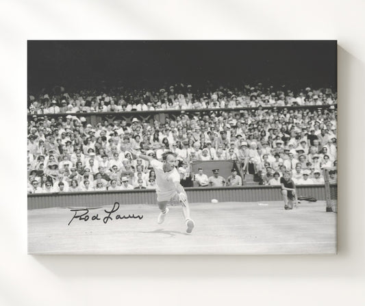 Rod Laver - Australian Open Action Shot Vintage Tennis Wall Art - 8x10 Beveled Frame
