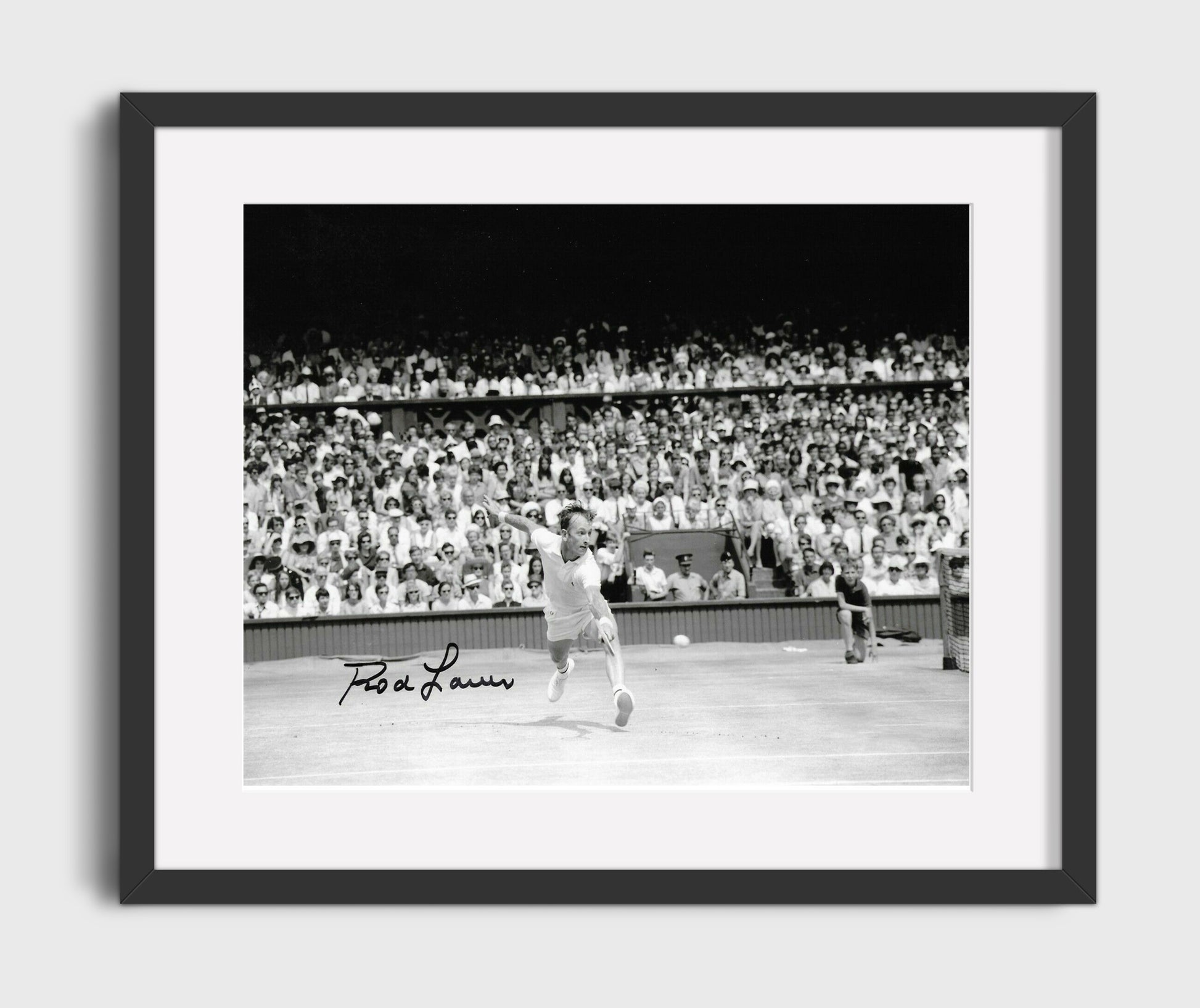 Rod Laver - Australian Open Action Shot Vintage Tennis Wall Art - 16x20 Gallery Frame