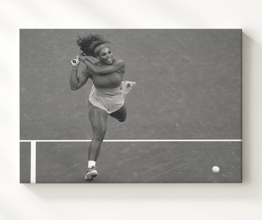 Serena Williams - Overhead Action Shot Vintage Tennis Wall Art - 8x10 Beveled Frame