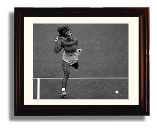 Serena Williams - Overhead Action Shot Vintage Tennis Wall Art - 8x10 Beveled Frame