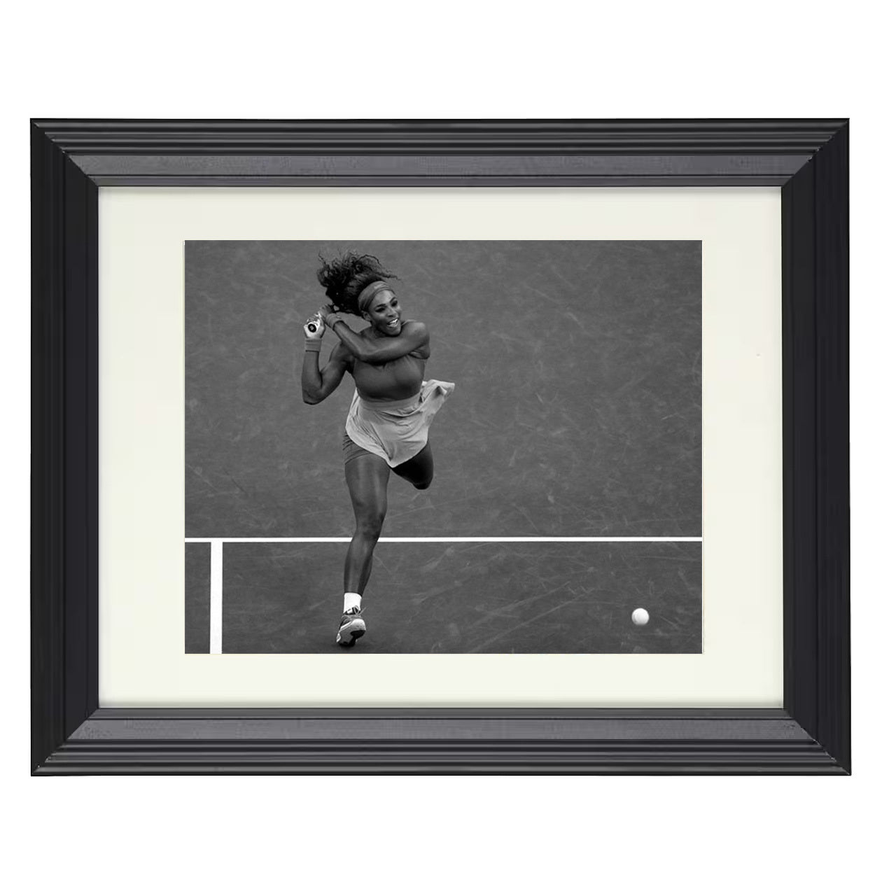 Serena Williams – Overhead Action Shot 8x10 matted black framed tennis wall art