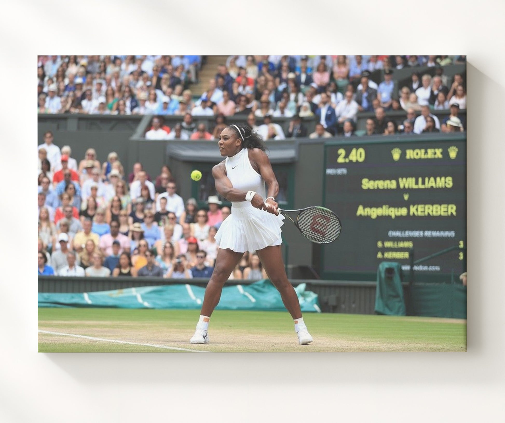Serena Williams - Wimbledon Championship Match Vintage Tennis Wall Art - 20x24 Canvas