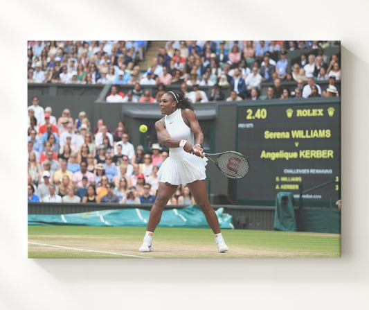 Serena Williams - Wimbledon Championship Match Vintage Tennis Wall Art - 8x10 Beveled Frame