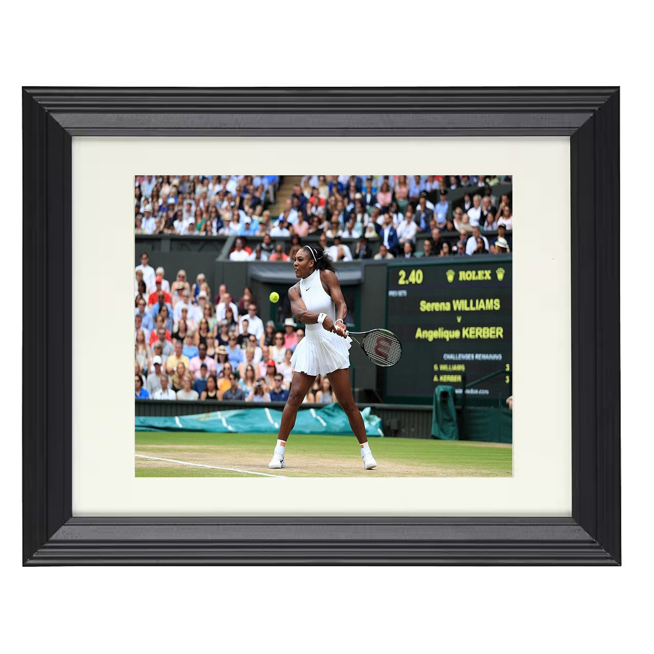 Serena Williams – Wimbledon Championship Match 8x10 matted black framed tennis wall art