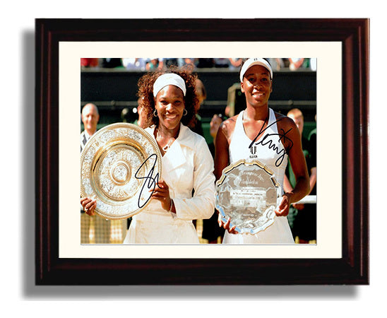 Serena Williams and Venus Williams - Wimbledon Sister Champions Tennis Wall Art 8x10 Beveled Frame wall art print – Tennis Wall Art decor