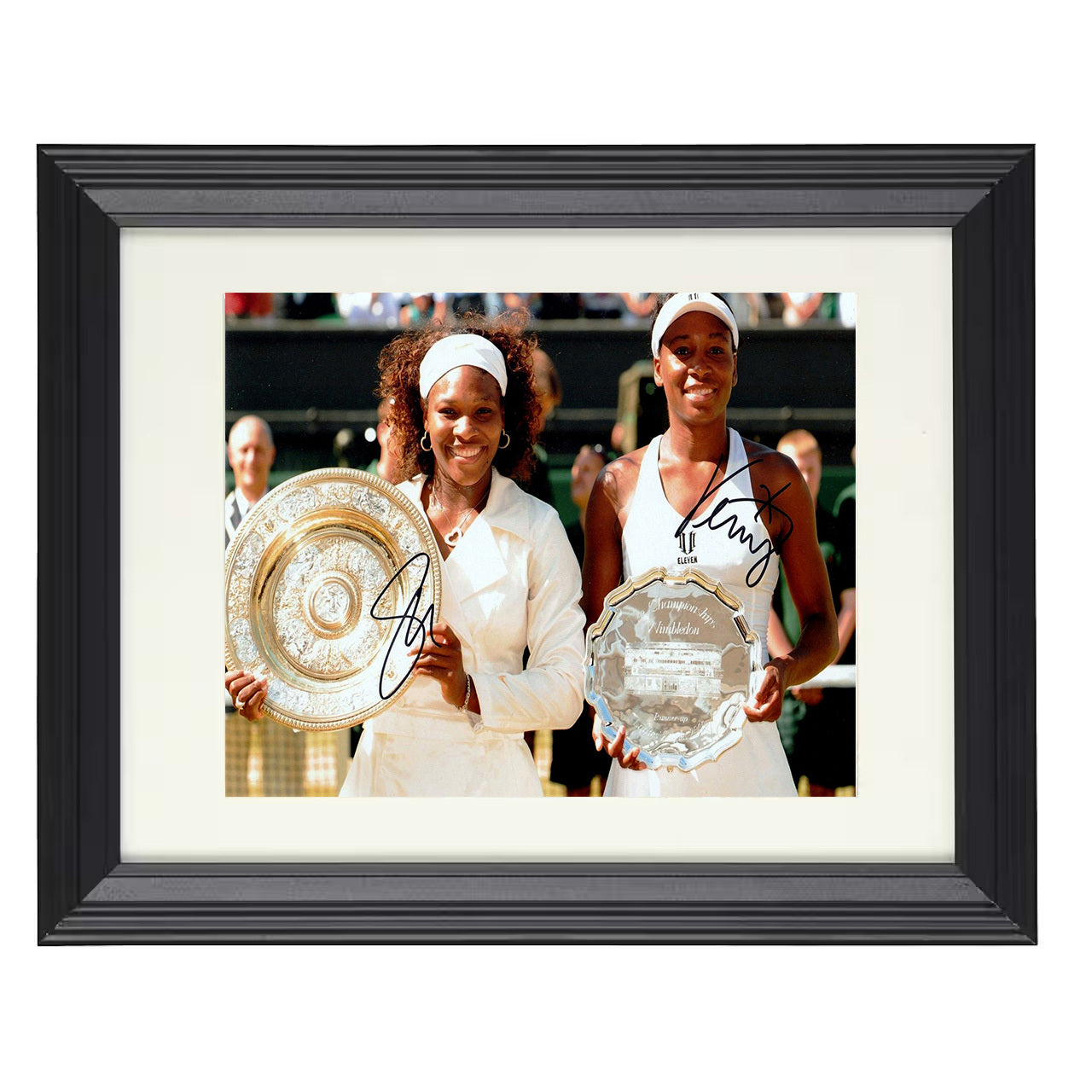 Williams Sisters – Wimbledon Champions 8x10 matted black framed tennis wall art