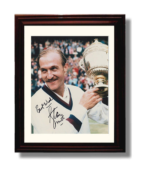 Stan Smith - Wimbledon Trophy Celebration Tennis Wall Art 8x10 Beveled Frame wall art print – Tennis Wall Art decor
