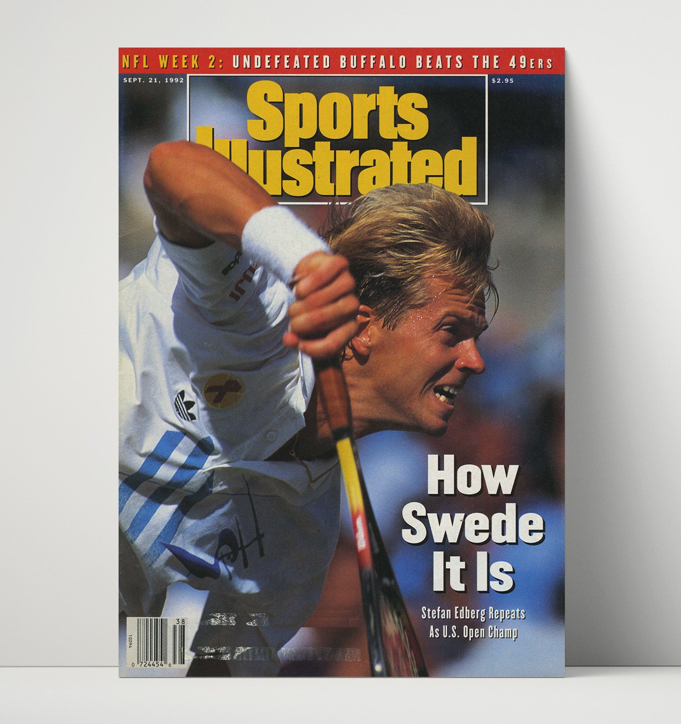 Stefan Edberg - 1992 SI US Open Champion Tennis Wall Art 16x20 Unframed Print wall art print – Tennis Wall Art decor
