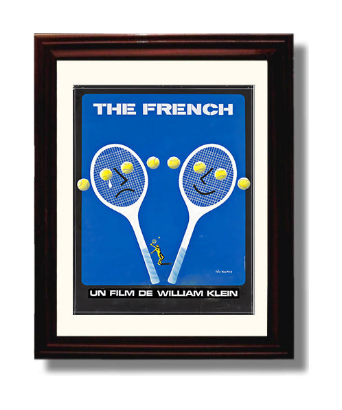 The French Film - William Klein Graphic Poster Tennis Wall Art 8x10 Beveled Frame wall art print – Tennis Wall Art decor