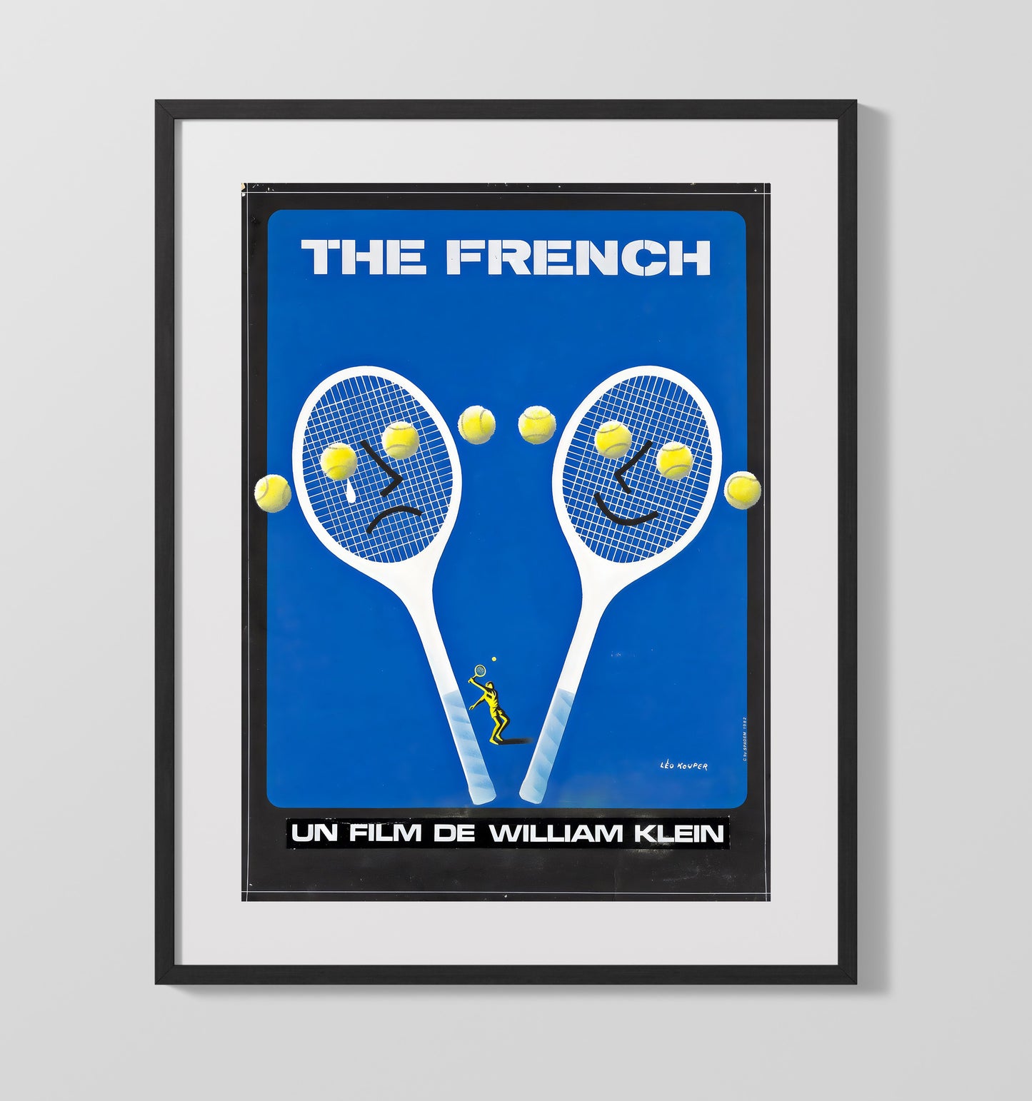 The French Film - William Klein Graphic Poster Tennis Wall Art 16x20 Gallery Frame wall art print – Tennis Wall Art decor