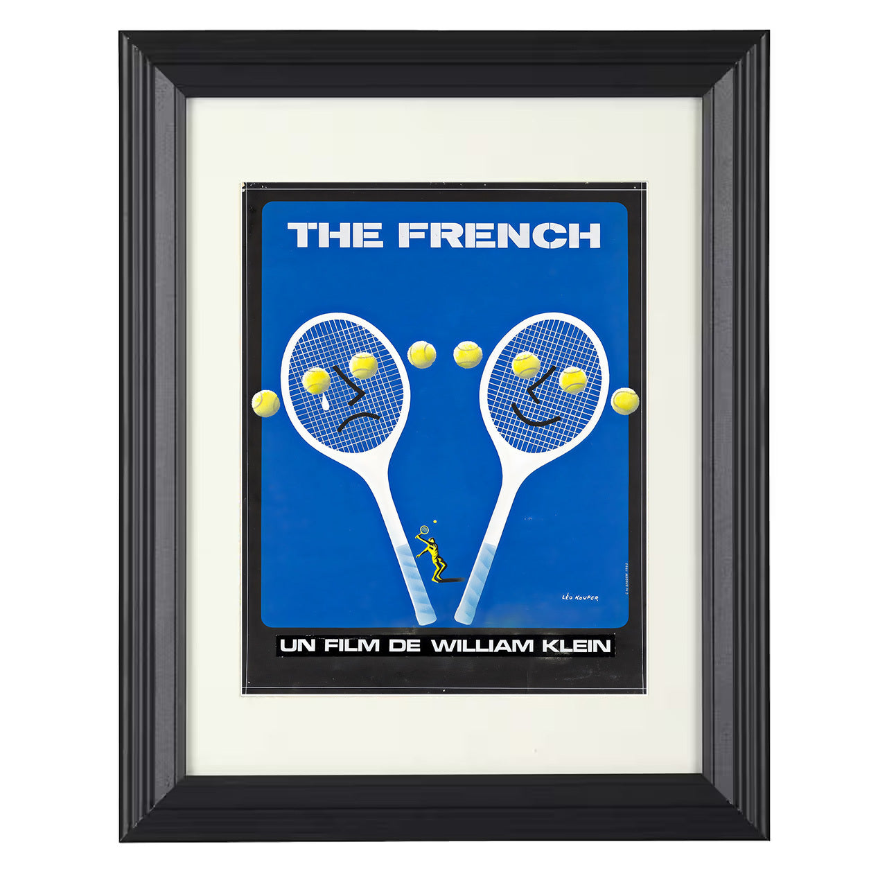 The French Film – William Klein Graphic Artwork 8x10 matted black framed tennis wall art