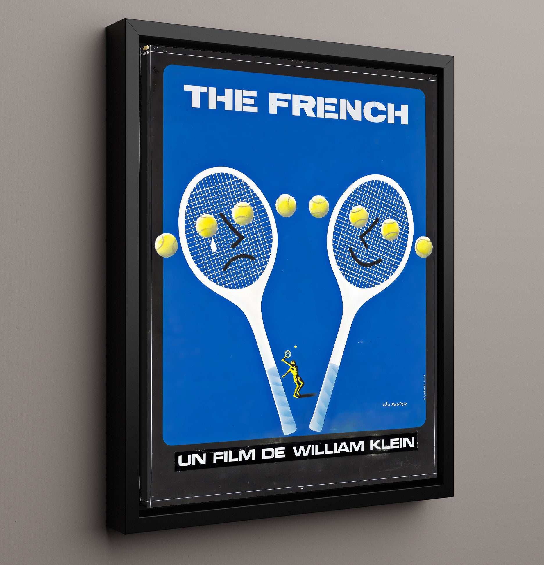 The French Film - William Klein Graphic Poster Tennis Wall Art 16x20 Framed Canvas wall art print – Tennis Wall Art decor