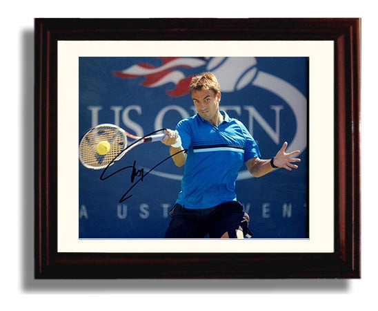Tommy Robredo - Forehand at US Open Tennis Wall Art 8x10 Beveled Frame wall art print – Tennis Wall Art decor