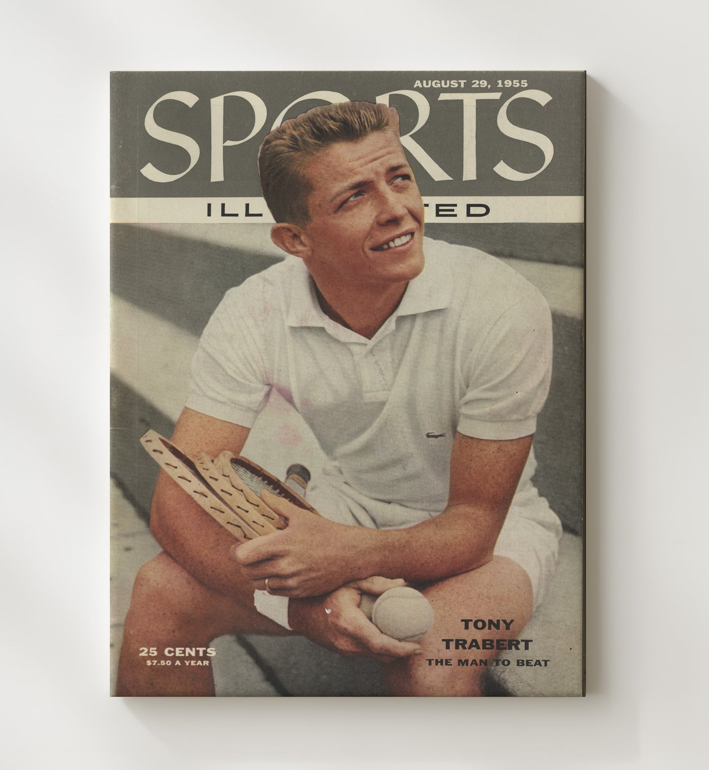 Tony Trabert - 1955 SI Cover Vintage Tennis Wall Art - 20x24 Canvas