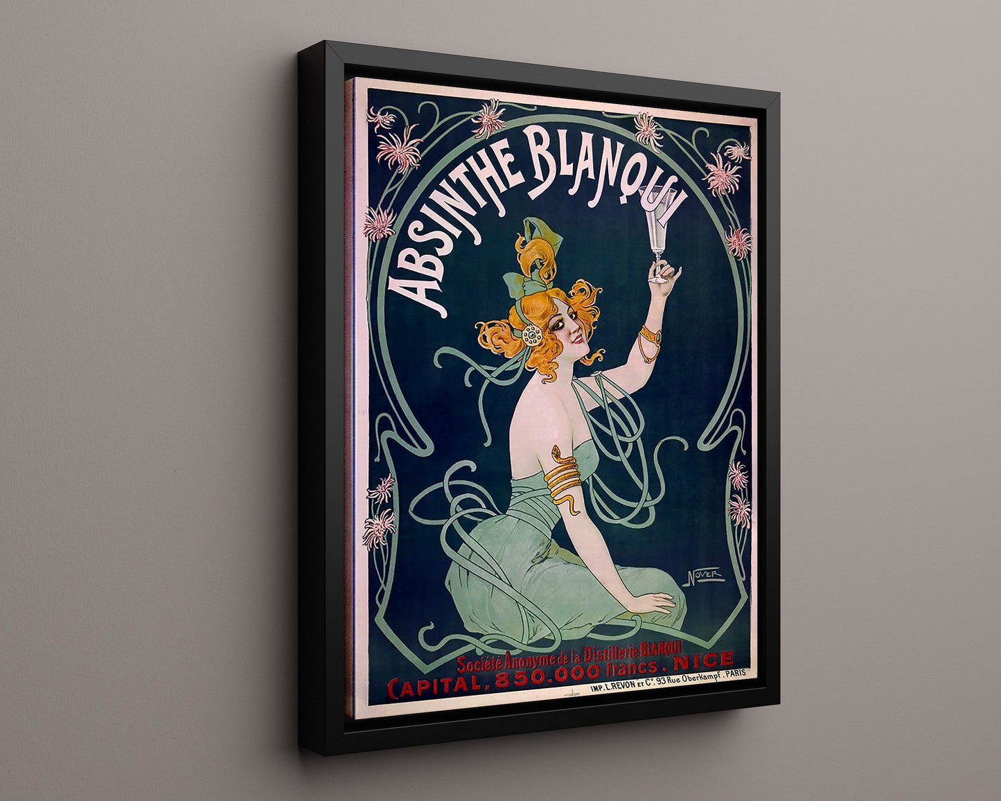Vintage Advertisement Poster - Absinthe Blanqui - Drink of the green fairy 20x24 Canvas vintage advertising wall art print – Vintage Advertising decor
