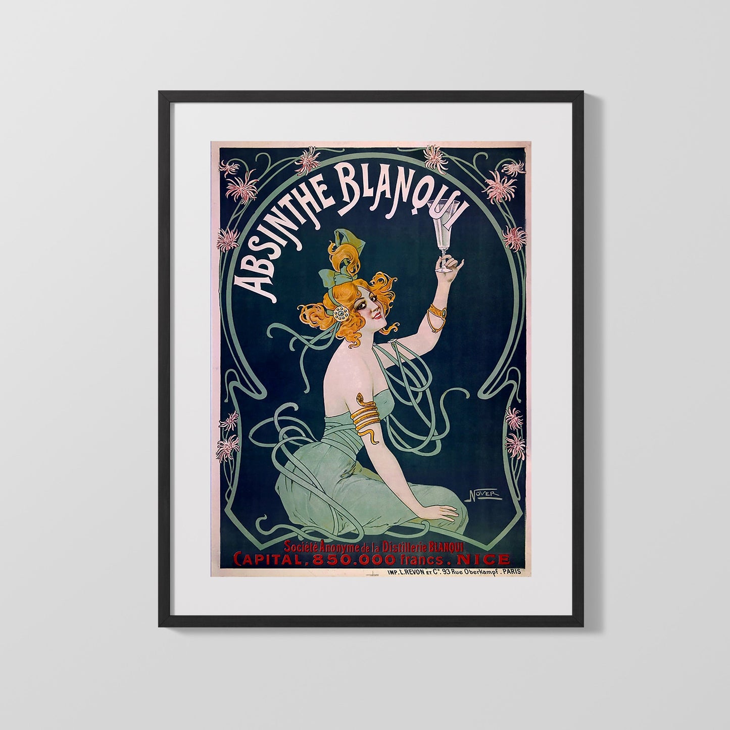 Vintage Advertisement Poster - Absinthe Blanqui - Drink of the green fairy 16x20 Gallery Frame vintage advertising wall art print – Vintage Advertising decor