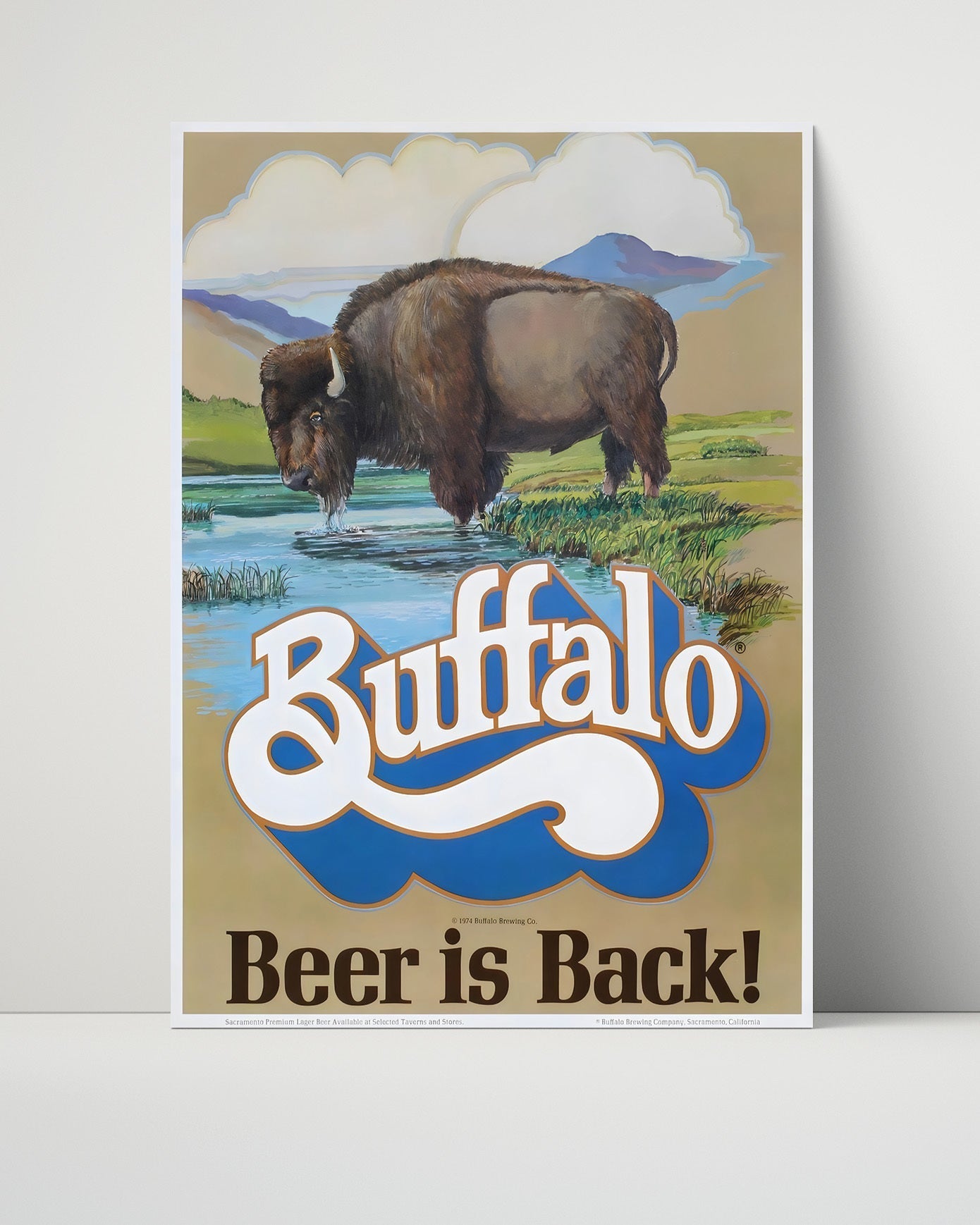 Vintage Advertisement Poster - Buffalo Beer - A bison-sized thirst quencher 16x20 Unframed Print vintage advertising wall art print – Vintage Advertising decor