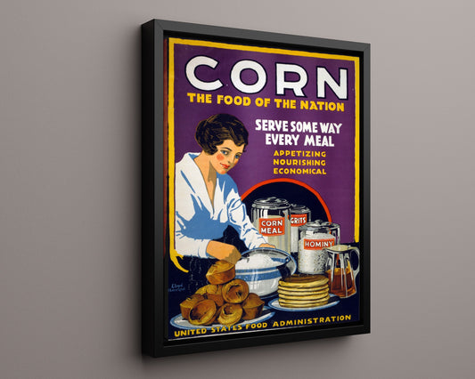 Corn Food of the Nation - Powering every meal - 16x20 Framed Canvas