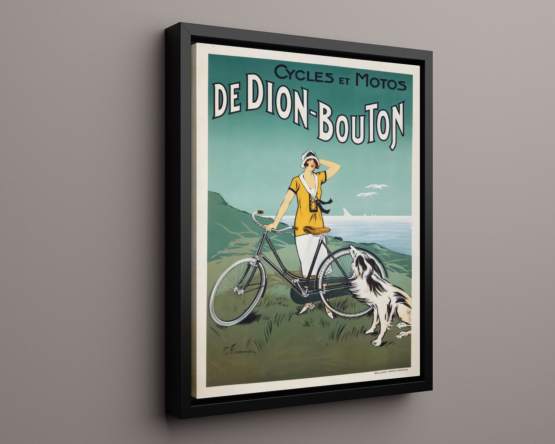 Vintage Advertisement Poster - De Dion-Bouton Cycles - A seaside ride in style 20x24 Canvas vintage advertising wall art print – Vintage Advertising decor