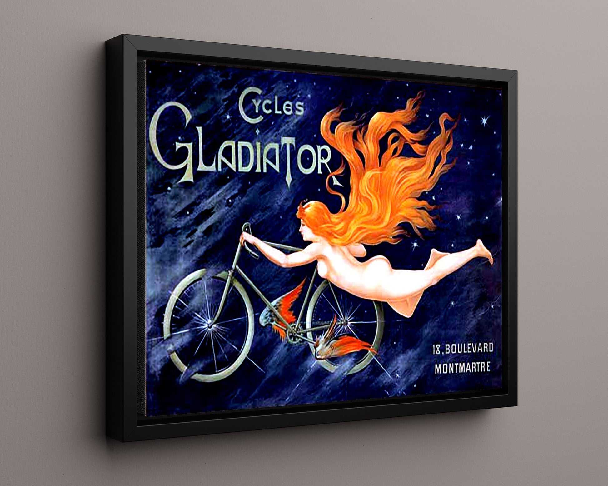 Vintage Advertisement Poster - Gladiator Cycles - Riding wild through the stars 20x24 Canvas vintage advertising wall art print – Vintage Advertising decor