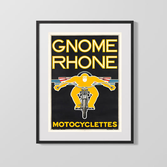 Vintage Advertisement Poster - Gnome Rhone Motorcycles - Bold rides bold design Vintage Advertising Vintage Framed Prints Gallery Frame 16x20
