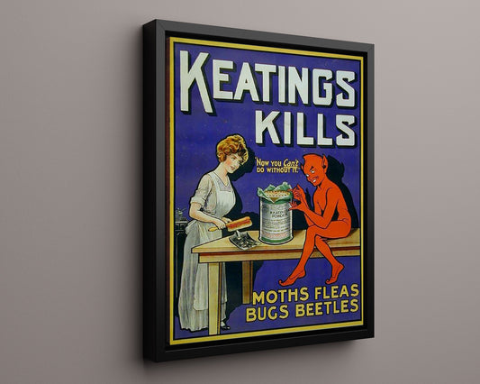 Keating's Kills - Even the devil hates pests - 16x20 Framed Canvas