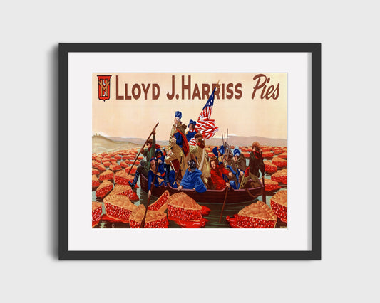 Vintage Advertisement Poster - Lloyd J. Harriss Pies - Crossing the dessert Delaware Vintage Advertising Vintage Framed Prints Gallery Frame 16x20